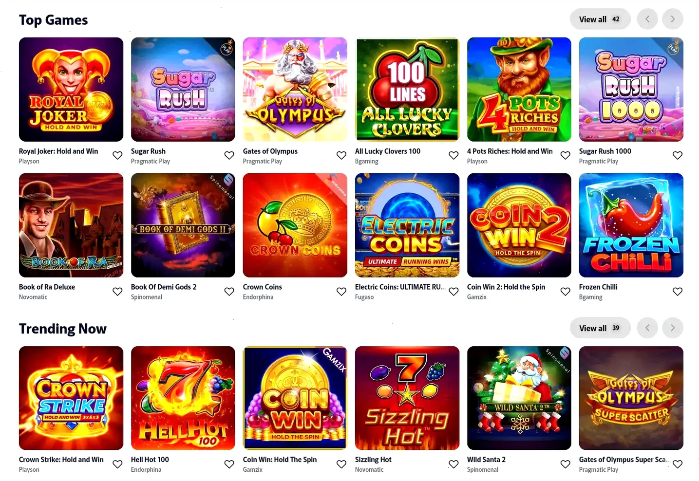 Beep Beep Casino Login Bildschirm mit Bonus Anzeige